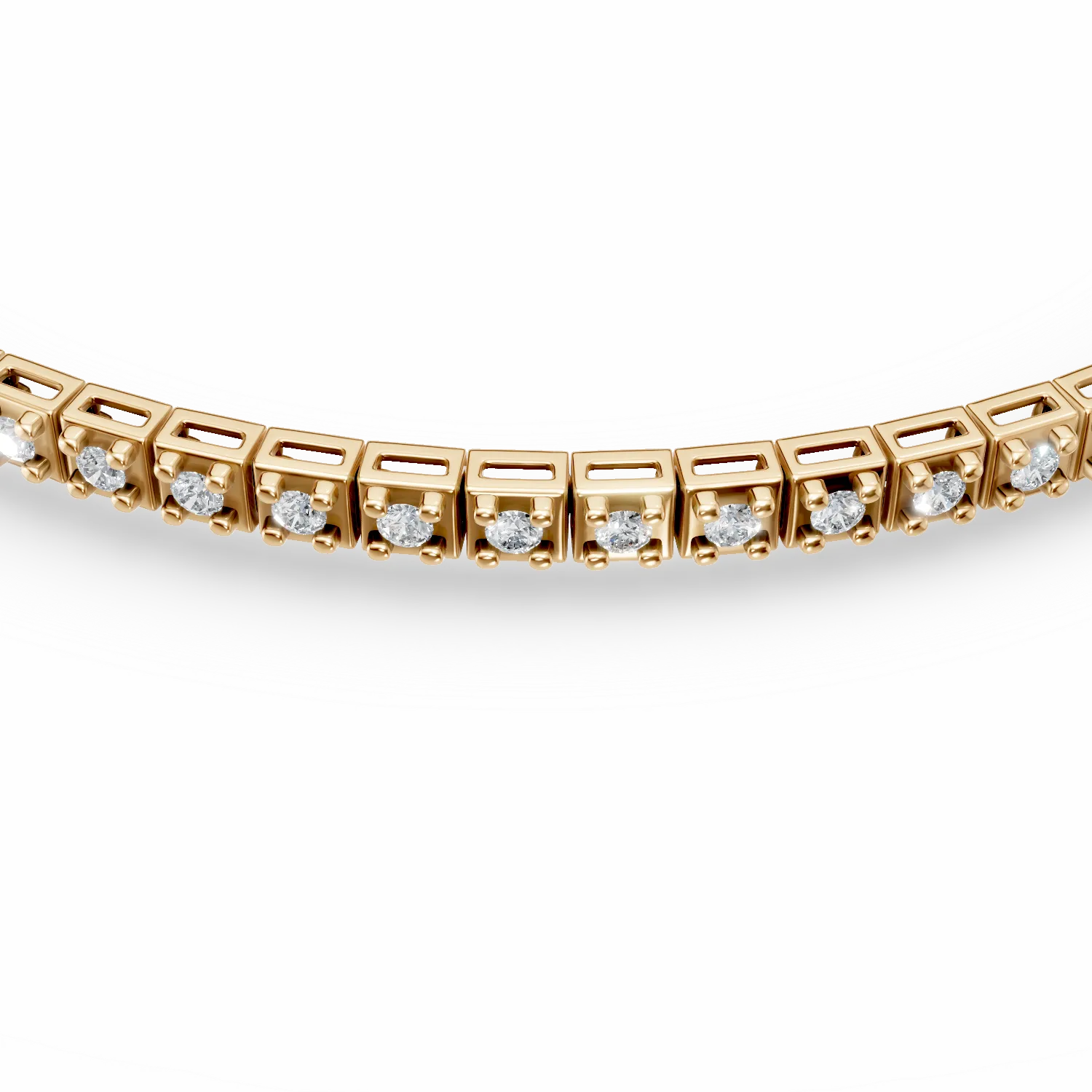 Bratara tennis din aur galben cu diamante de 0.5ct