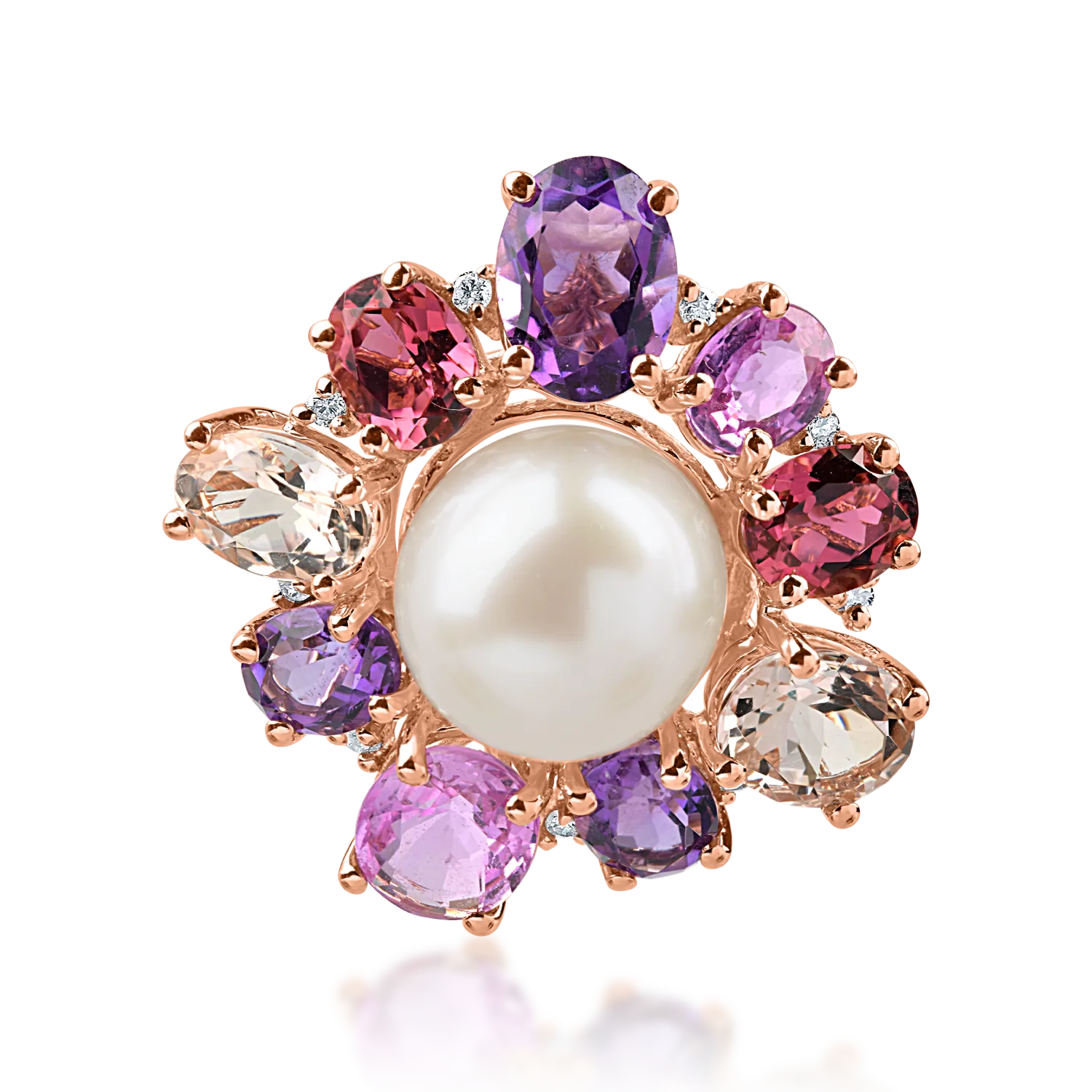 Rose gold pendant with 10.9ct precious and semi-precious stones