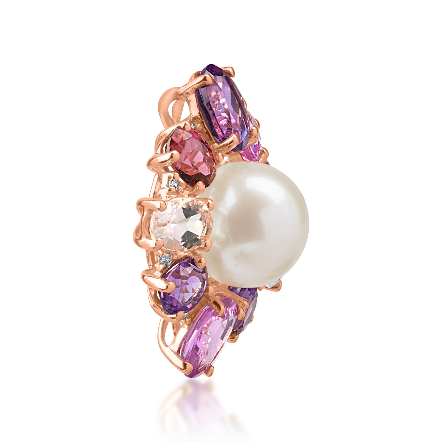 Rose gold pendant with 10.9ct precious and semi-precious stones