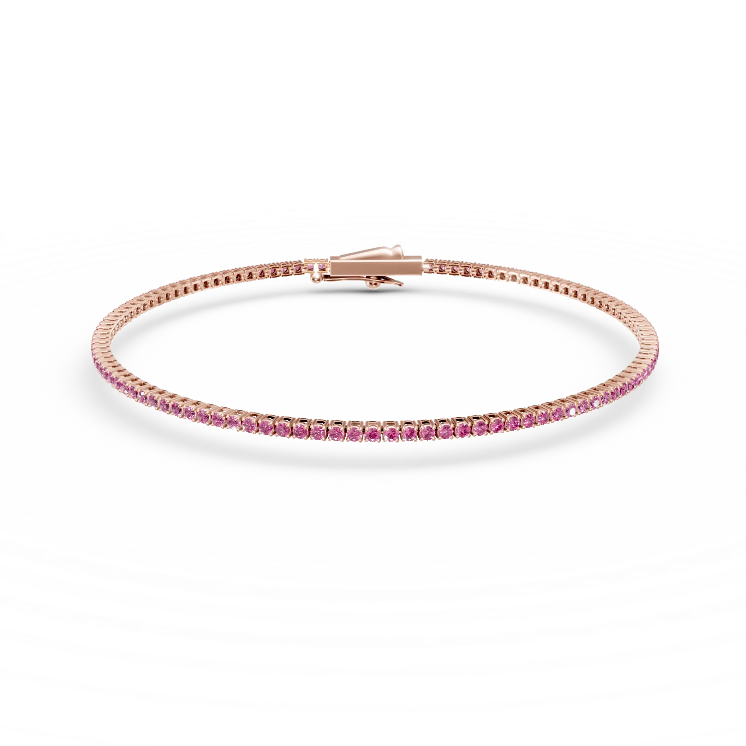 Rózsarany tenisz karkötő 1.2ct rózsaszín zafírokkal-184322