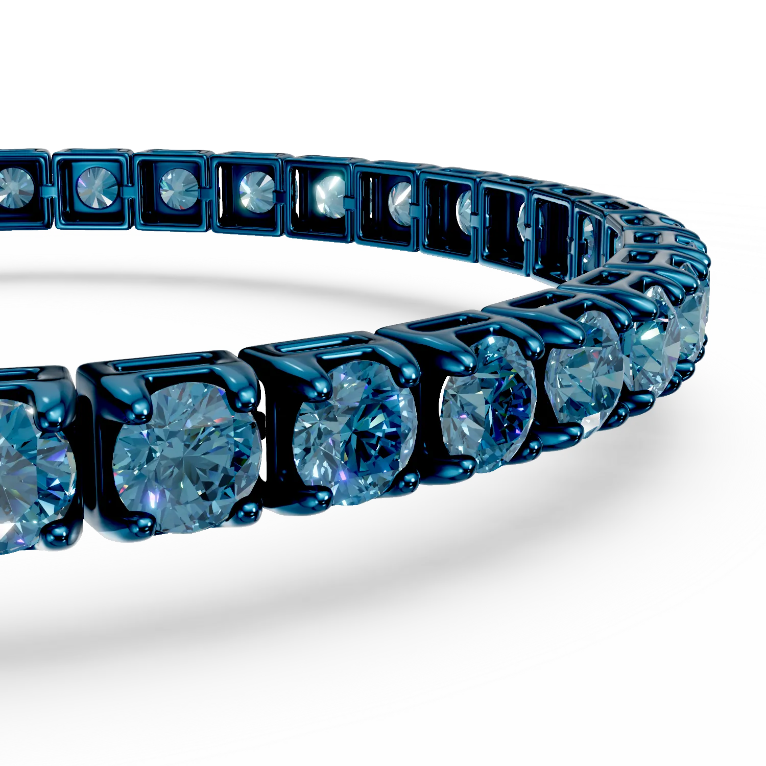 Kék arany tenisz karkötő 5.9ct kék gyémántokkal
