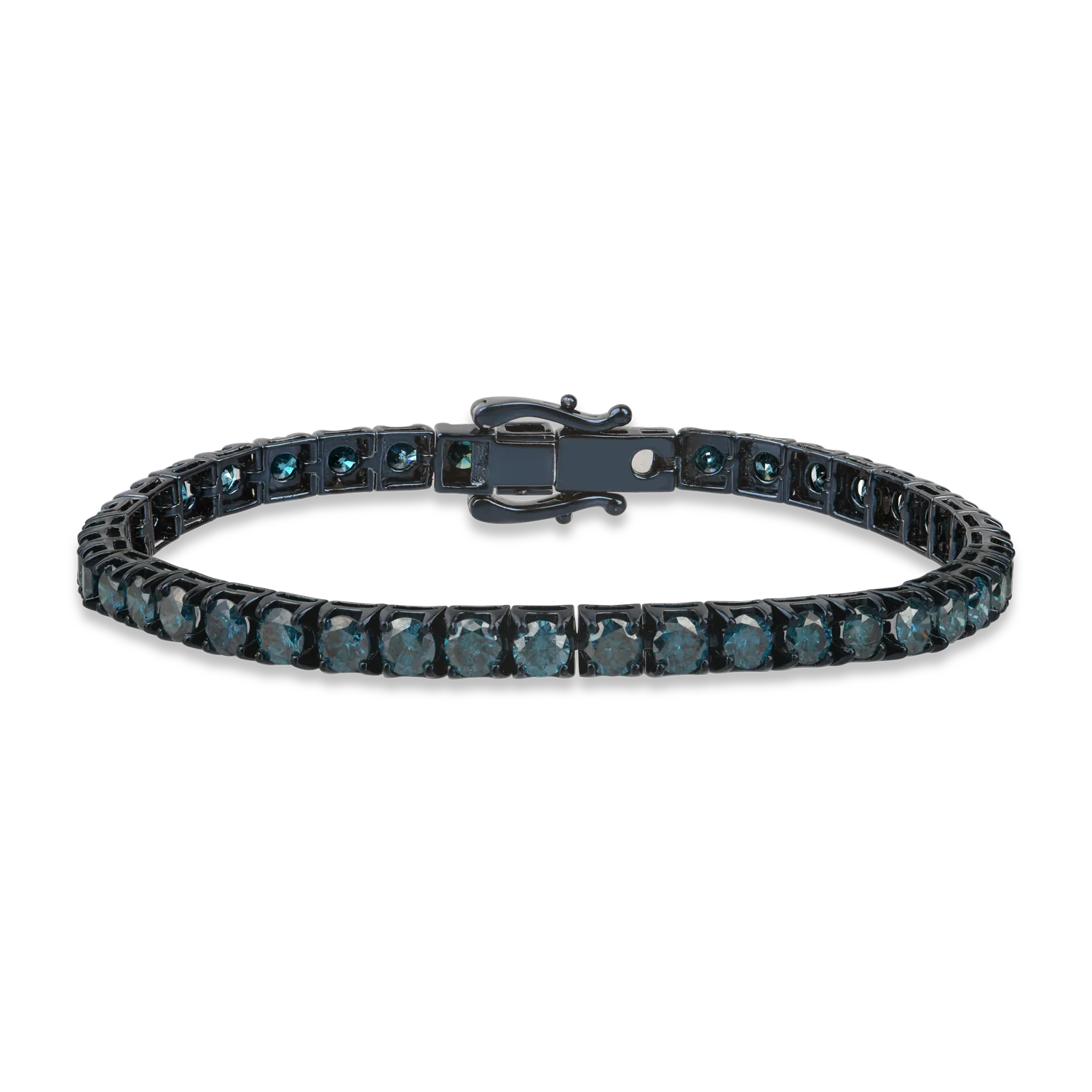 Blue gold tennis bracelet with 8.4ct blue diamonds