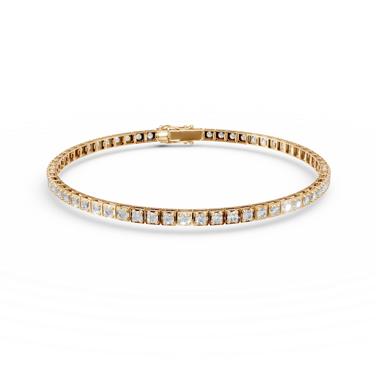 Bransoletka tenisowa z żółtego złota z 0.8ct diamentami