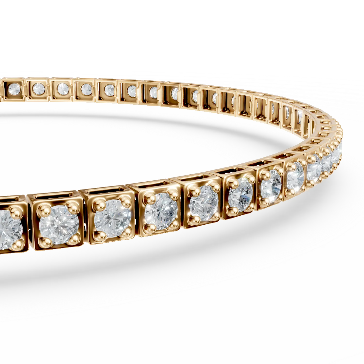 Sárga arany tenisz karkötő 0.8ct gyémántokkal