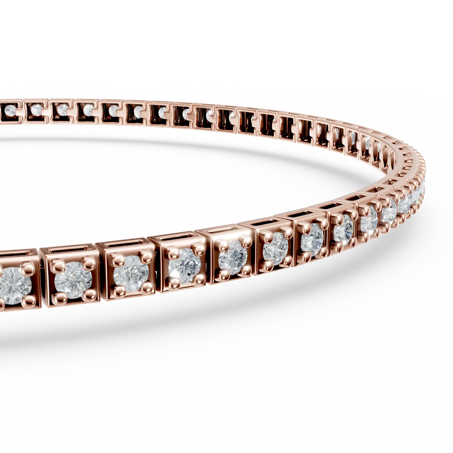 Rose gold tennis bracelet with 1ct diamonds