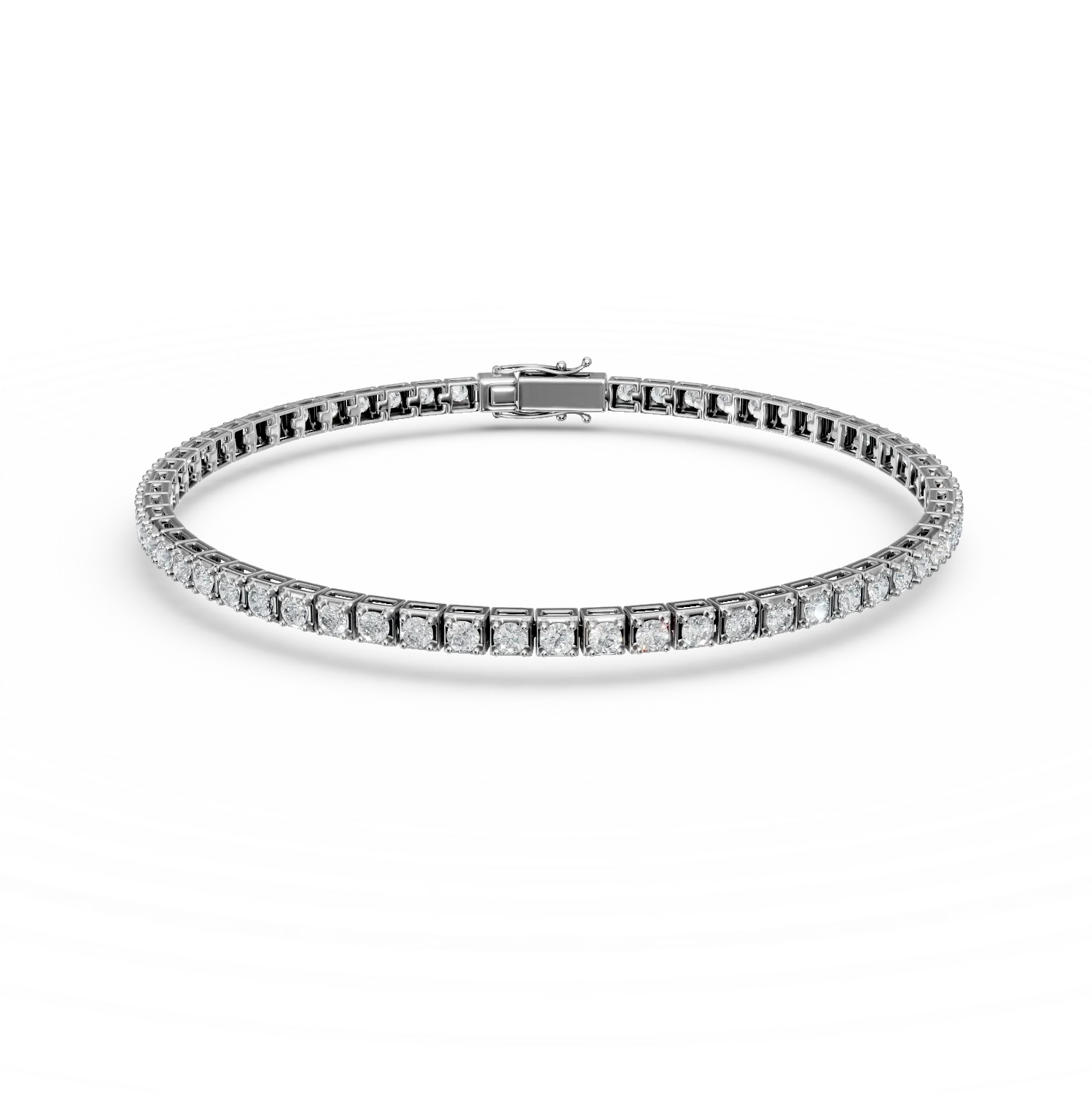 Bratara tennis din aur alb cu diamante de 1ct