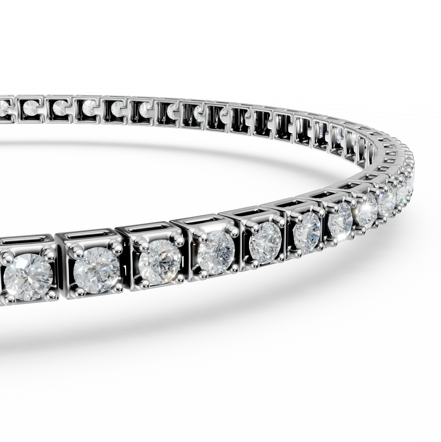 Bratara tennis din aur alb cu diamante de 1ct