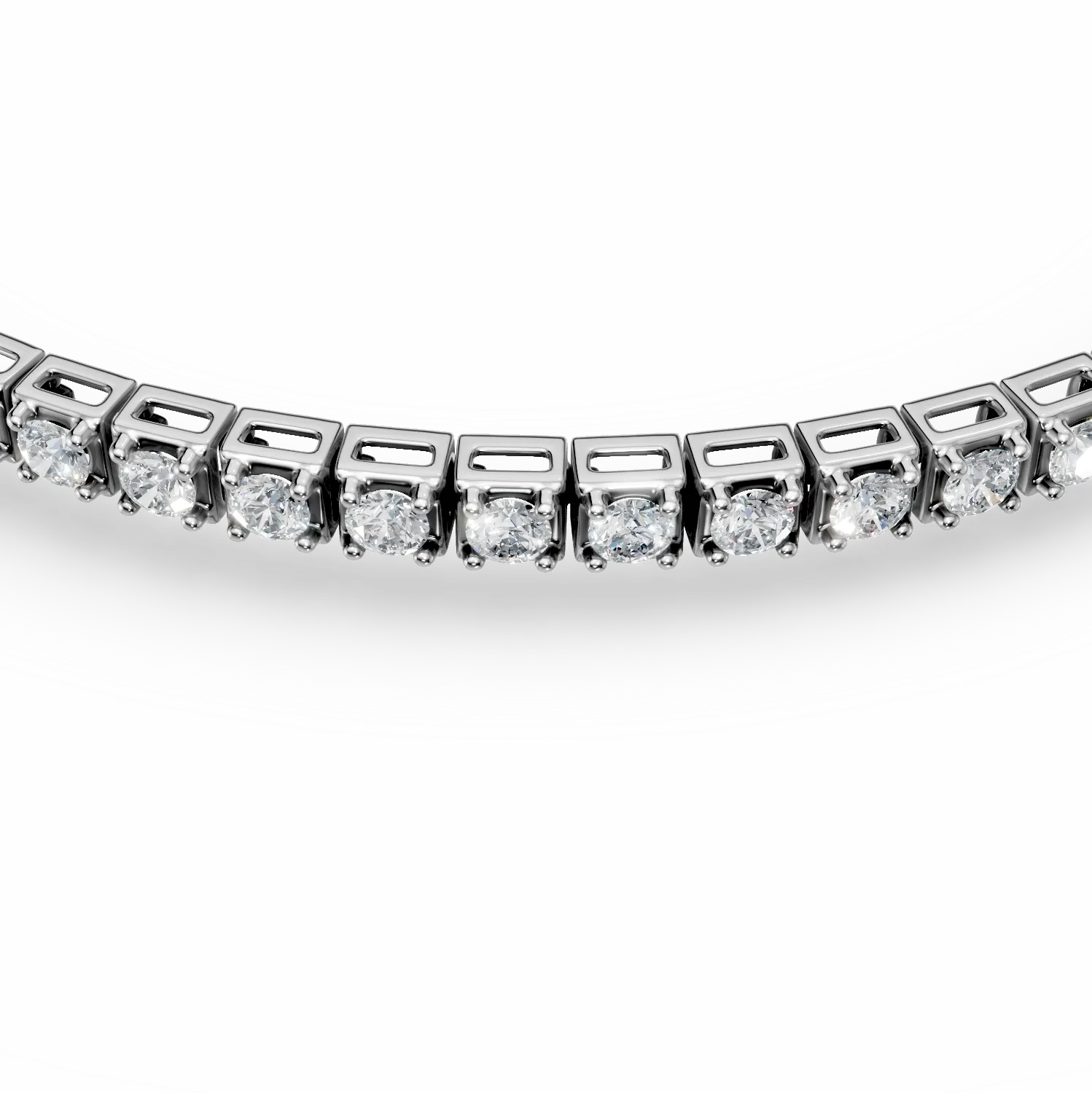 Bratara tennis din aur alb cu diamante de 1ct