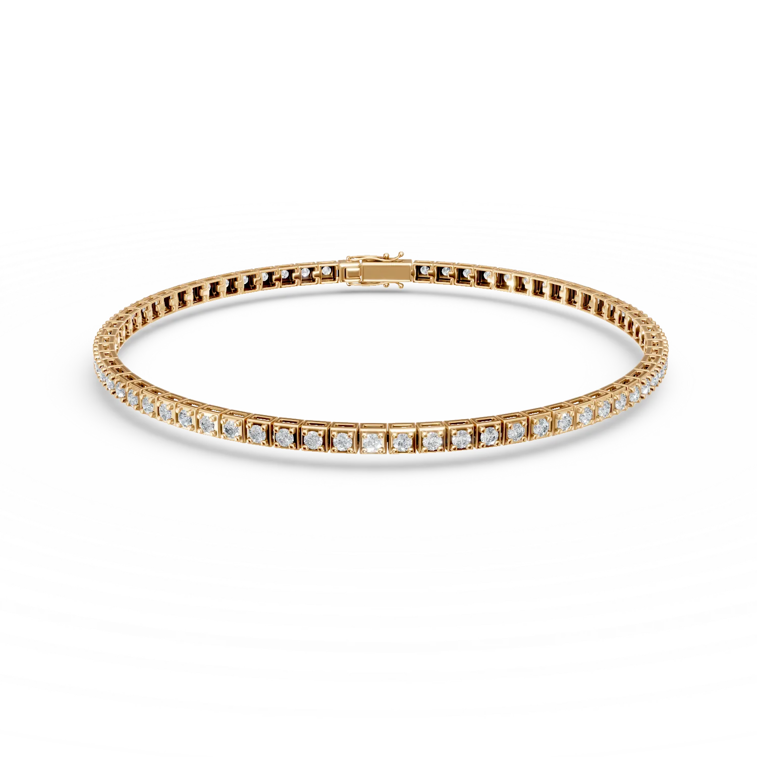 Bratara tennis din aur galben cu diamante de 1ct