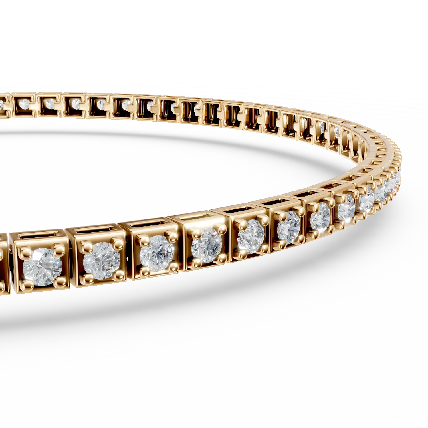 Bratara tennis din aur galben cu diamante de 1ct