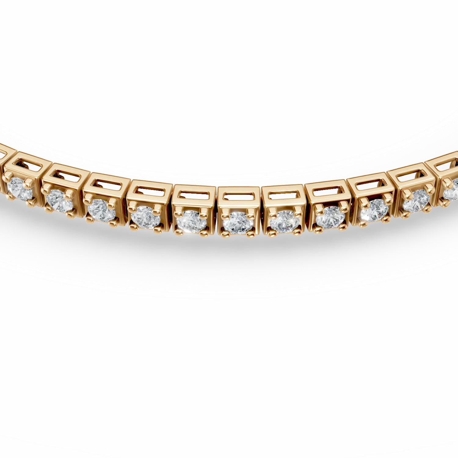 Bratara tennis din aur galben cu diamante de 1ct
