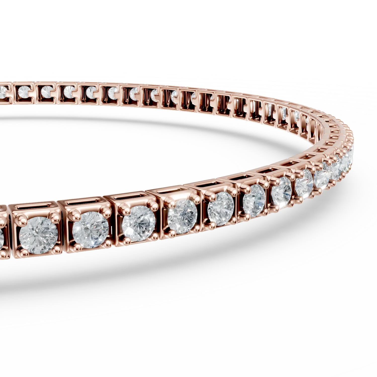 Rose gold tennis bracelet with 1.4ct diamonds
