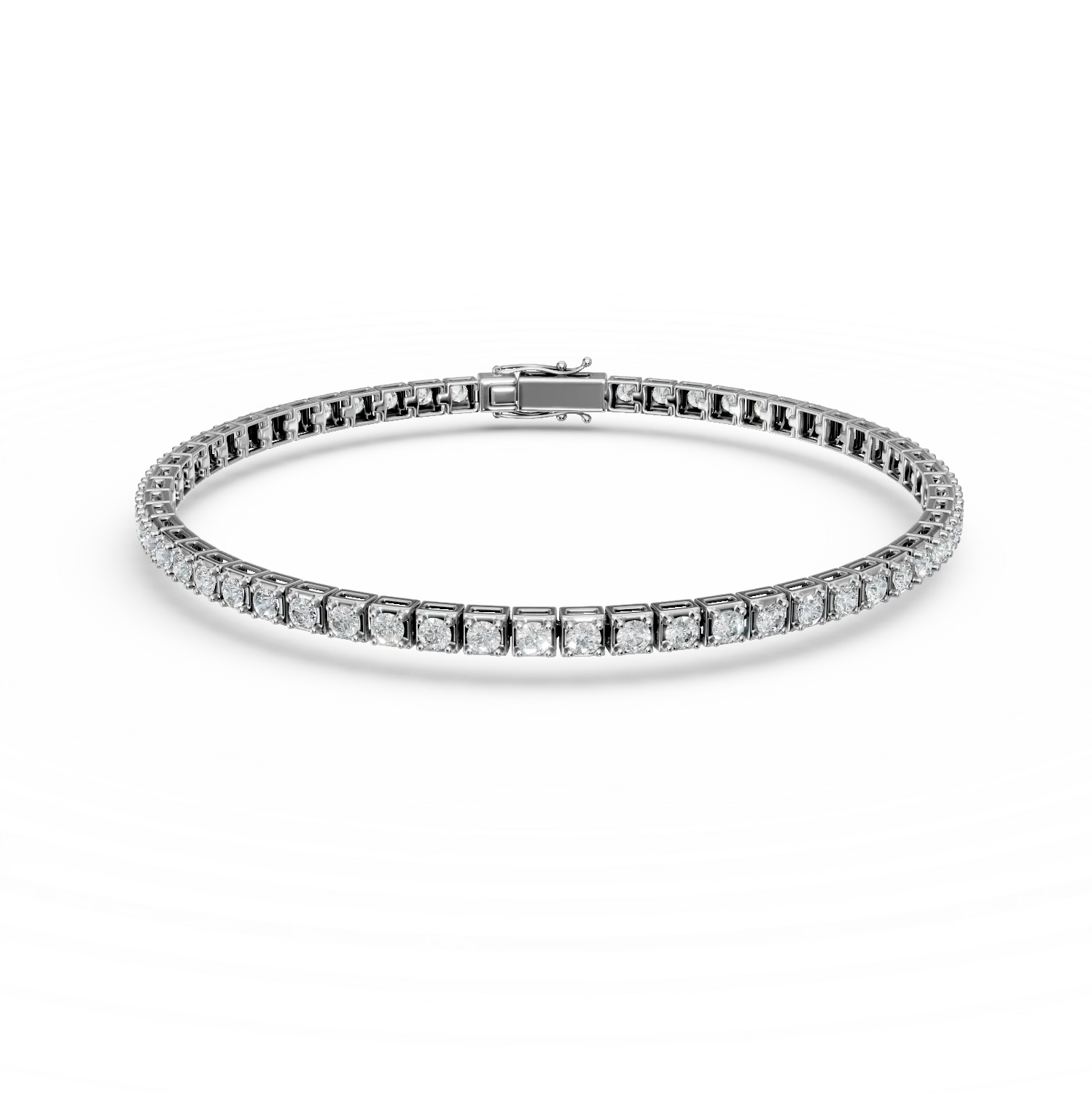 Bratara tennis din aur alb cu diamante de 1.5ct