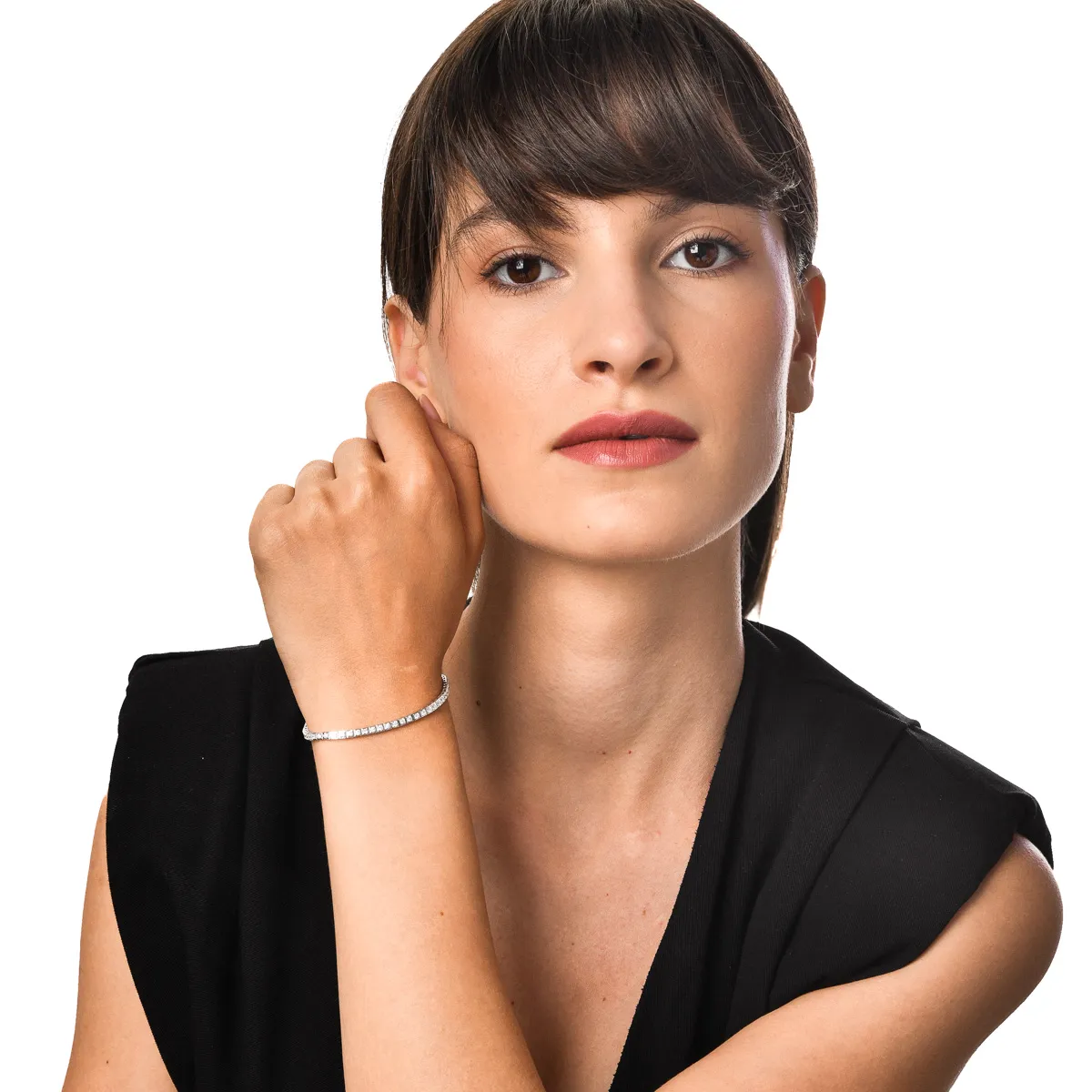 Bransoletka tenisowa z białego złota z 1.5ct diamentami