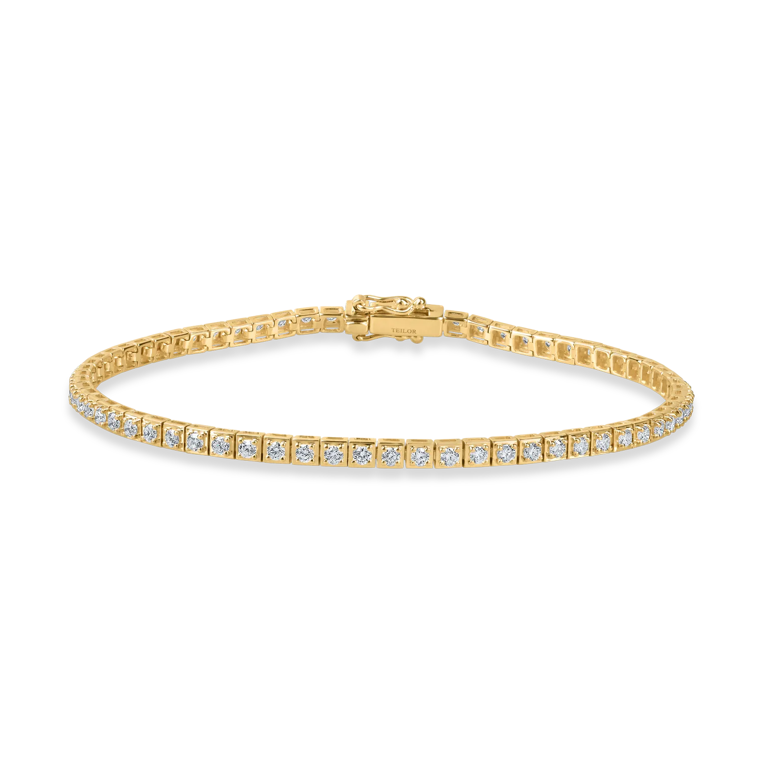 Yellow gold tennis bracelet with 1.5ct diamonds