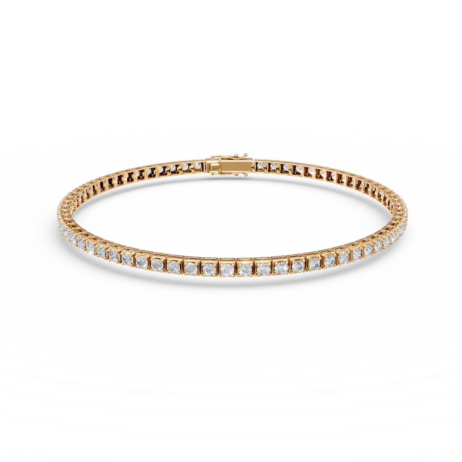 Bratara tennis din aur galben cu diamante de 1.4ct