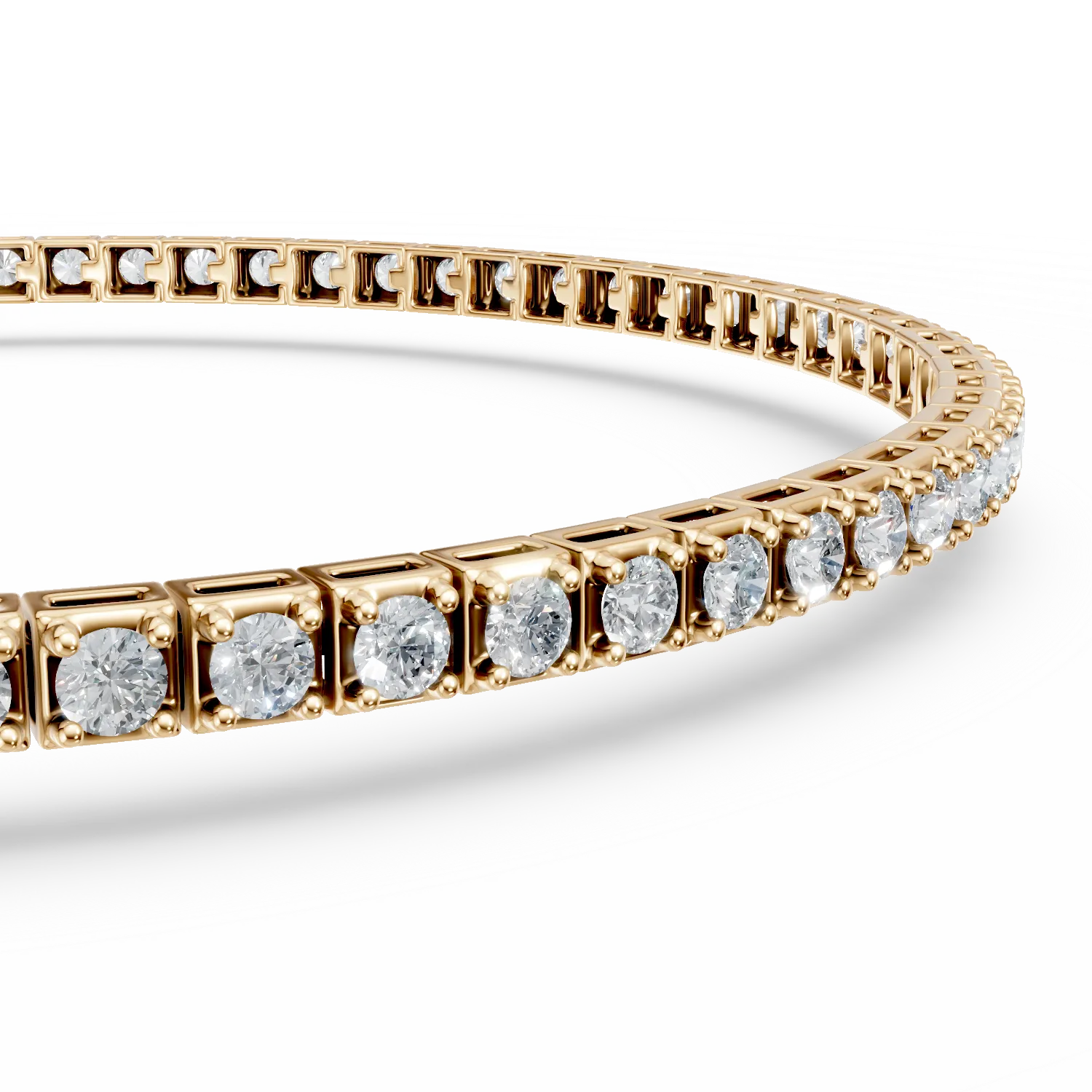 Yellow gold tennis bracelet with 1.4ct diamonds