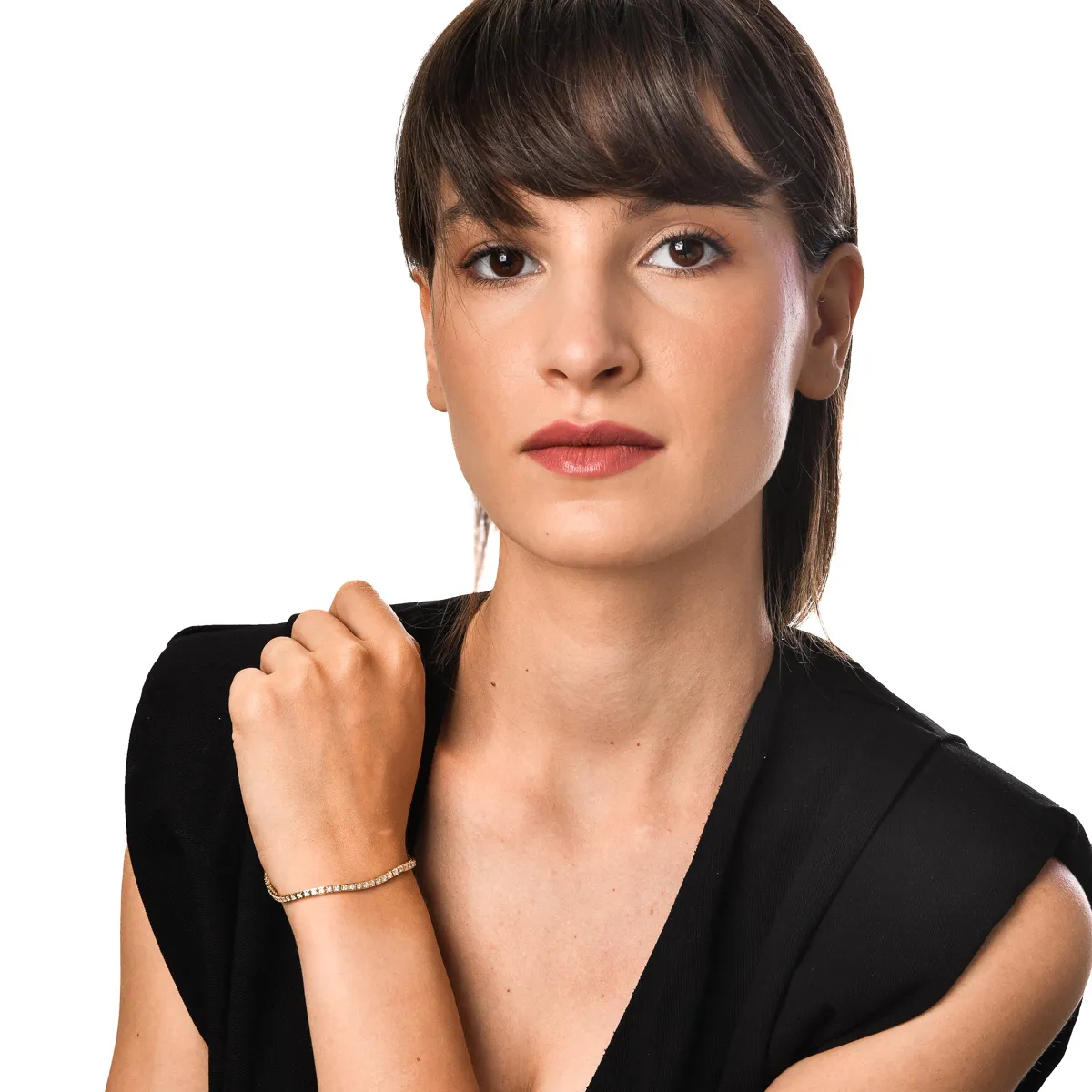 Sárga arany tenisz karkötő 1.4ct gyémántokkal