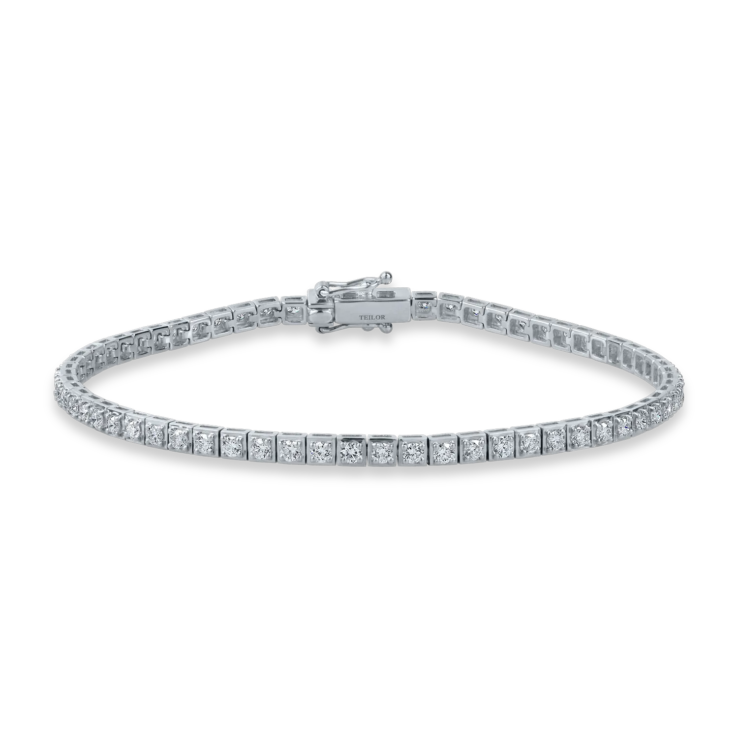 Bratara tennis din aur alb cu diamante de 1.8ct