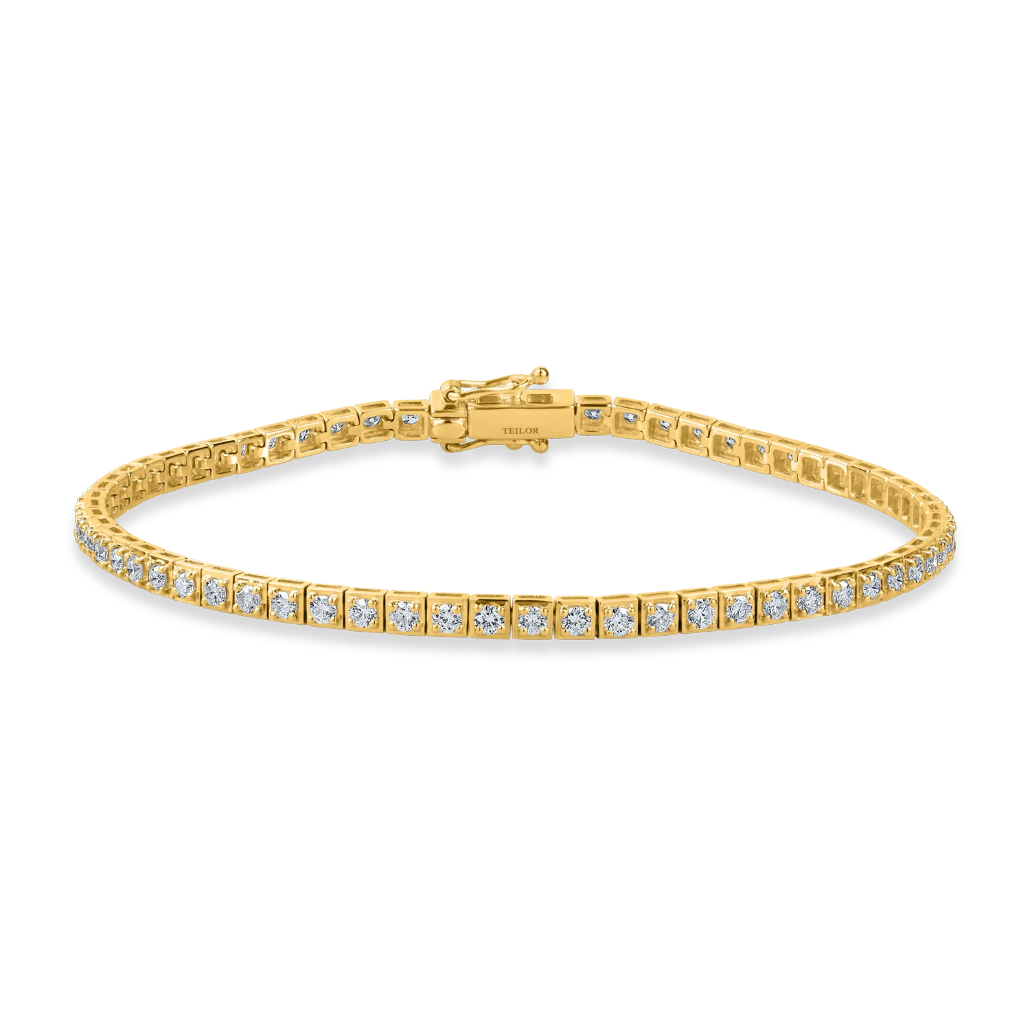 Yellow gold tennis bracelet with 1.9ct diamonds