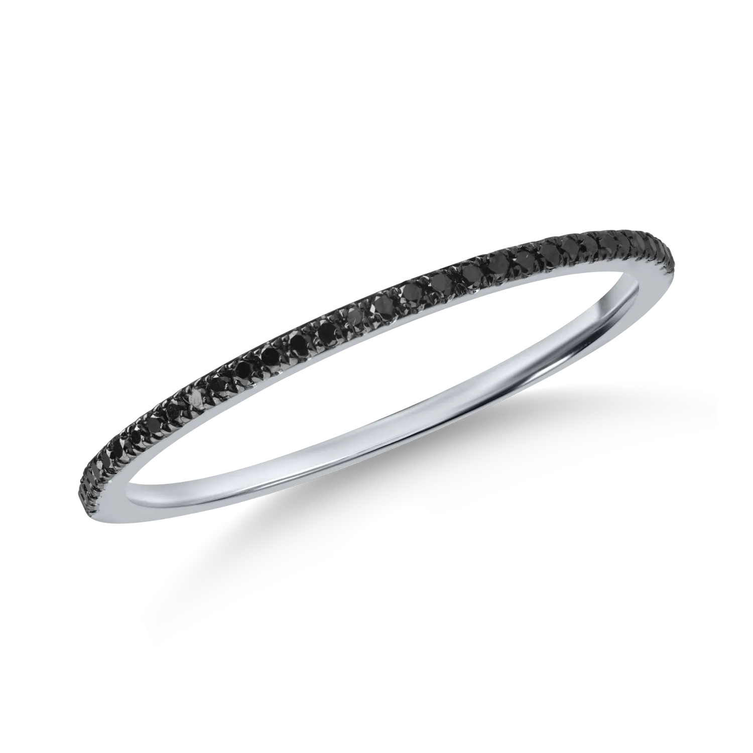 White gold half eternity ring with 0.1ct black diamonds