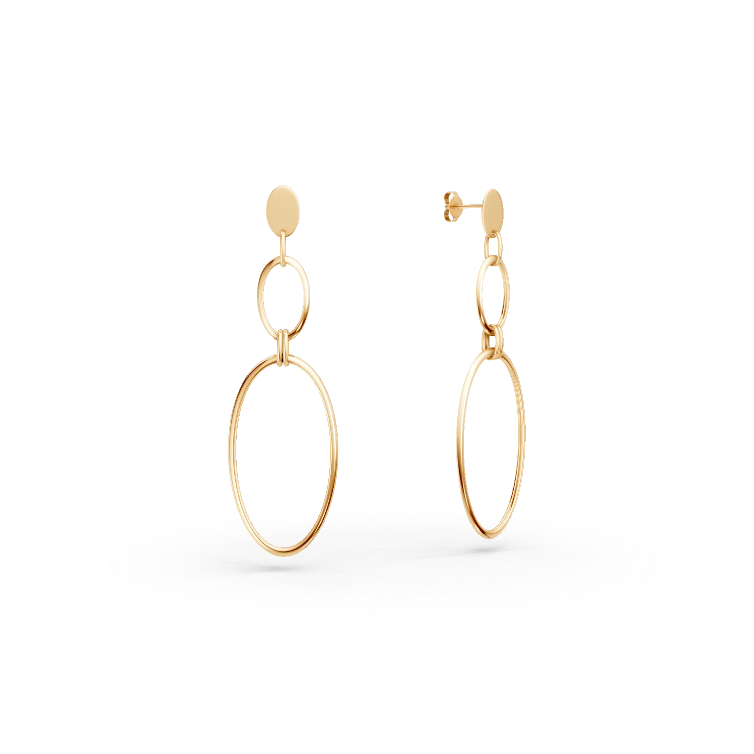 Yellow gold geometric earrings