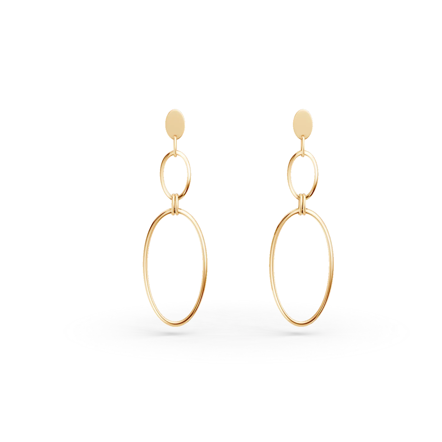 Yellow gold geometric earrings-185758