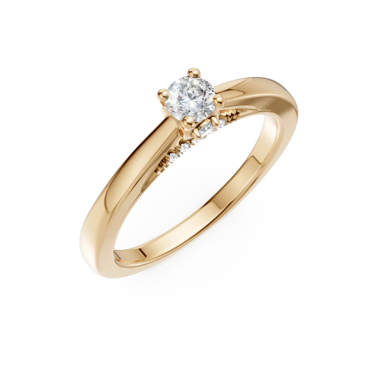 Teilor Inel de logodna din aur galben cu diamante de 0.35ct