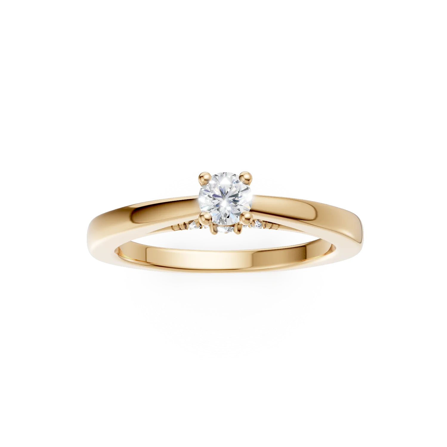 Sárgaarany eljegyzési gyűrű 0.35ct gyémántokkal