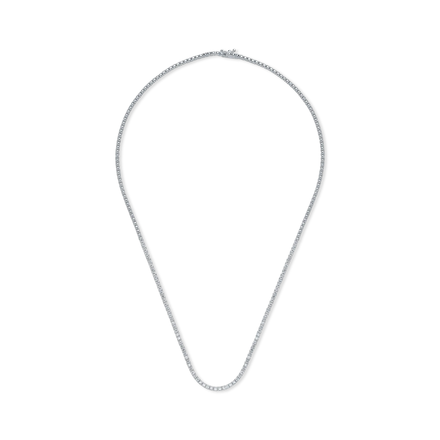 White gold tennis necklace with 1ct diamonds