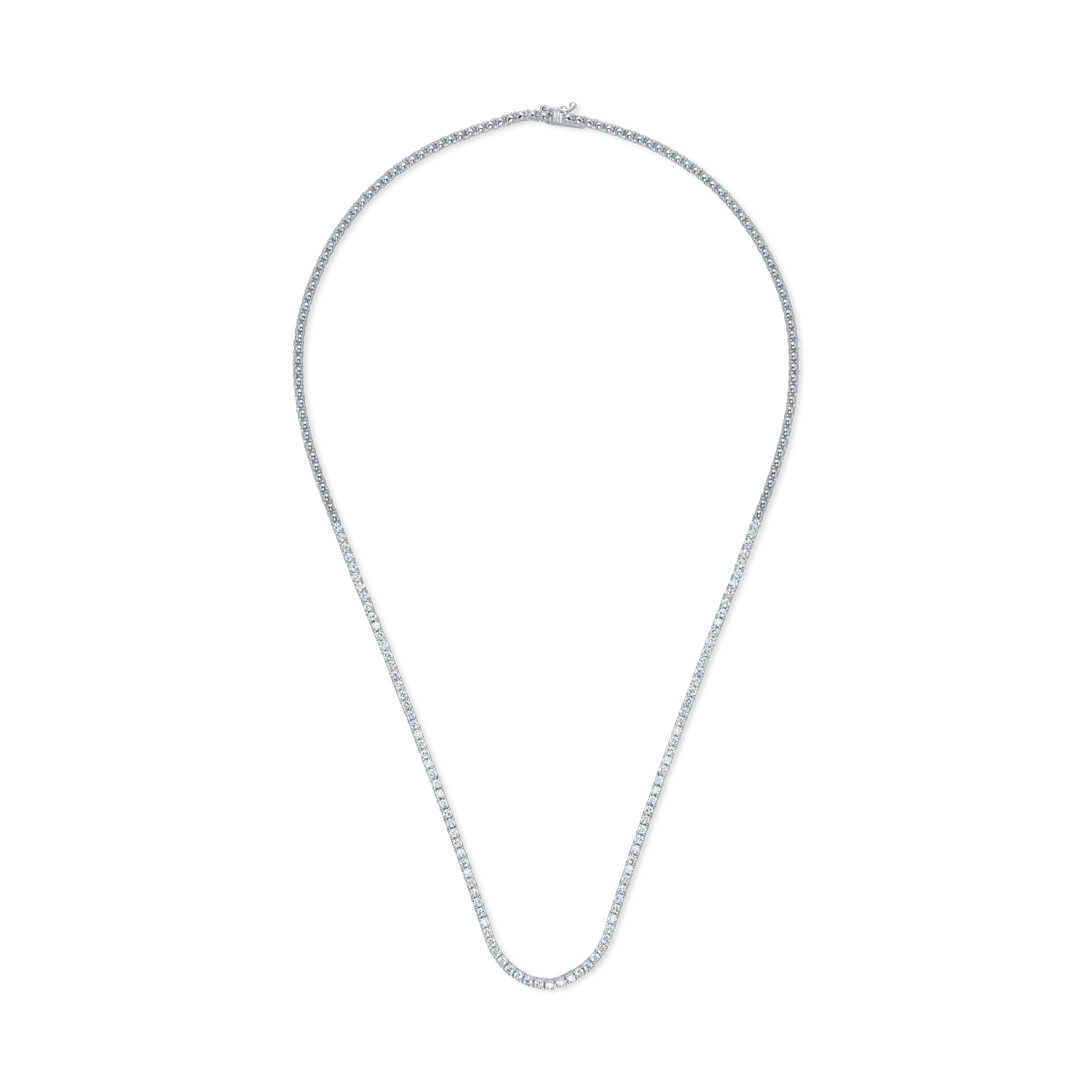 Teilor Colier tennis din aur alb cu diamante de 2ct