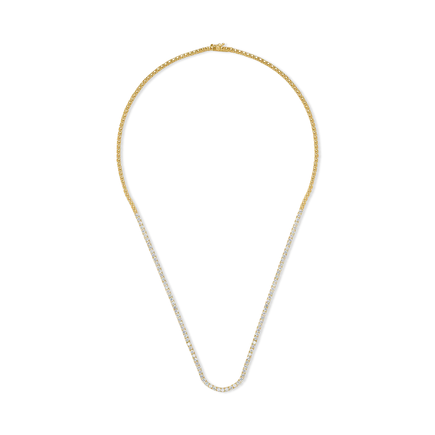 Yellow gold tennis necklace with 2ct diamonds
