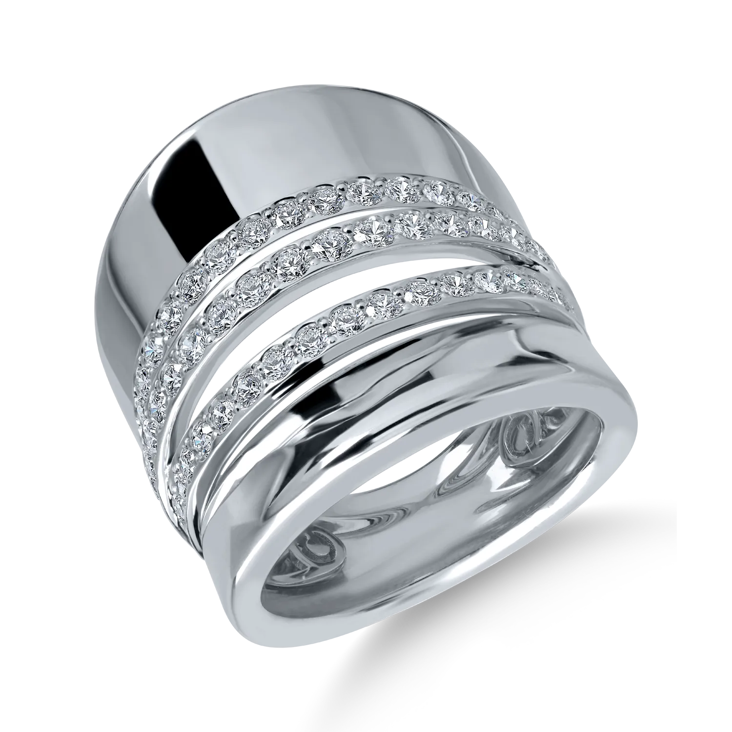 Inel din aur alb cu diamante de 1.1ct