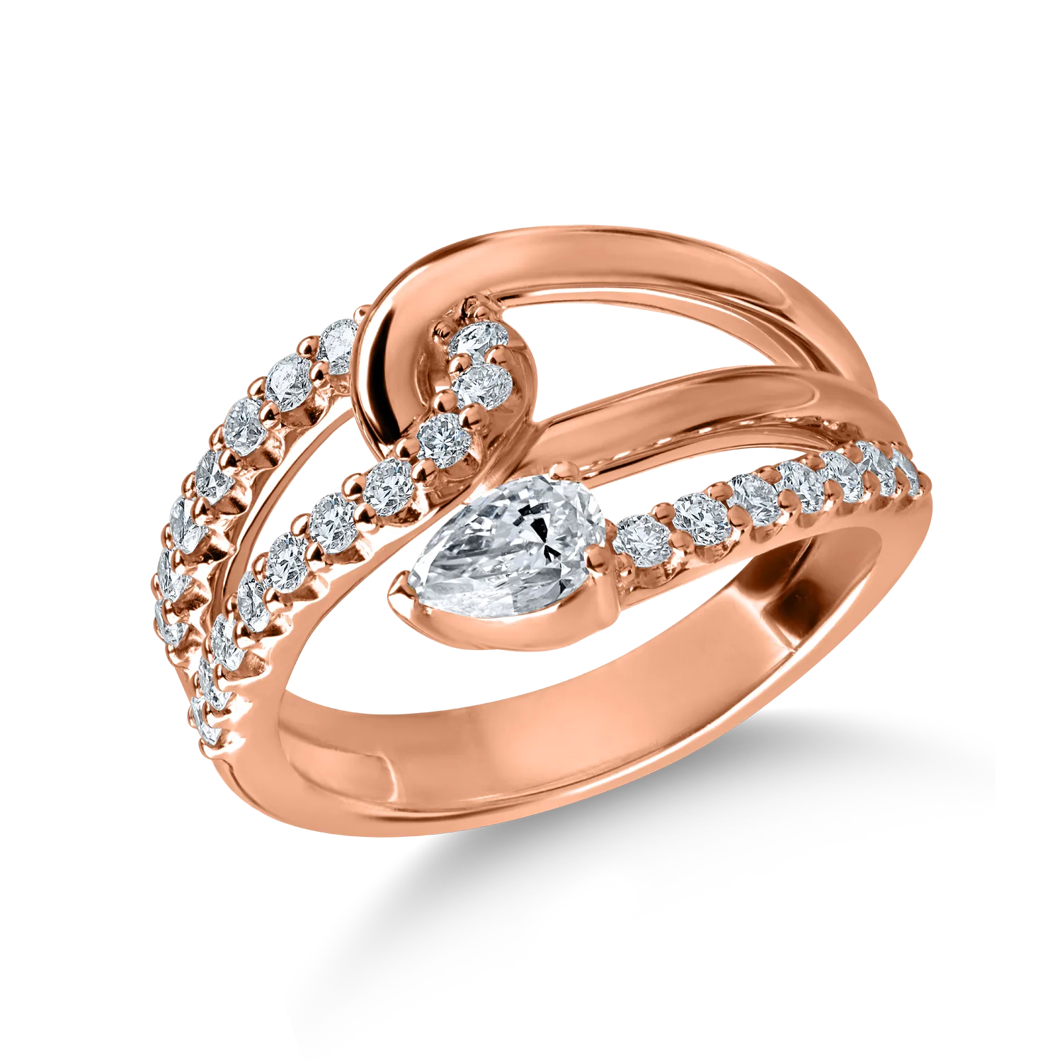 Rose gold ring with 0.73ct diamonds