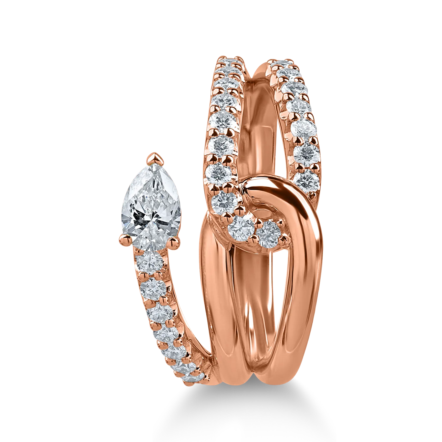 Rose gold ring with 0.73ct diamonds