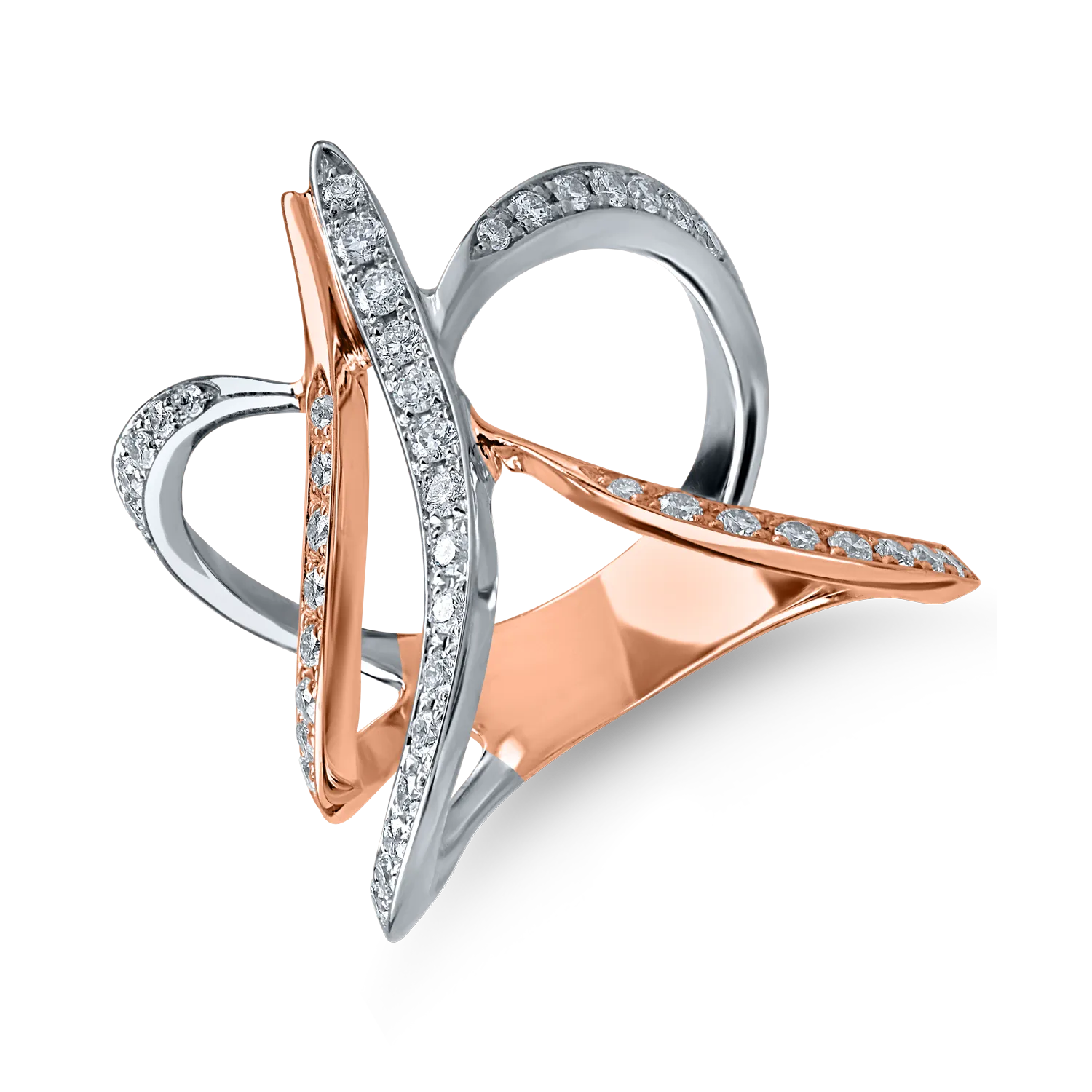 White-rose gold ring with 0.63ct diamonds