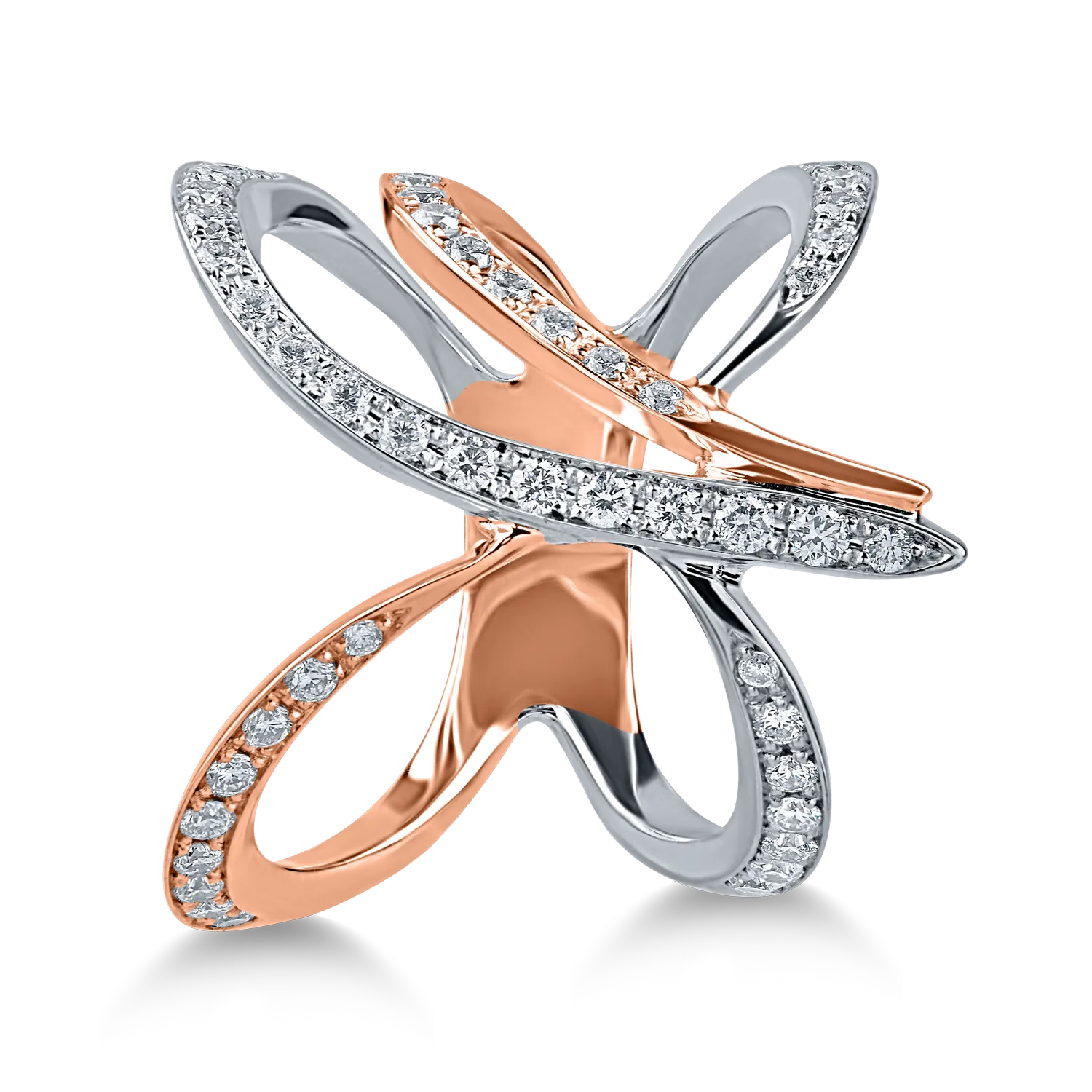 White-rose gold ring with 0.63ct diamonds