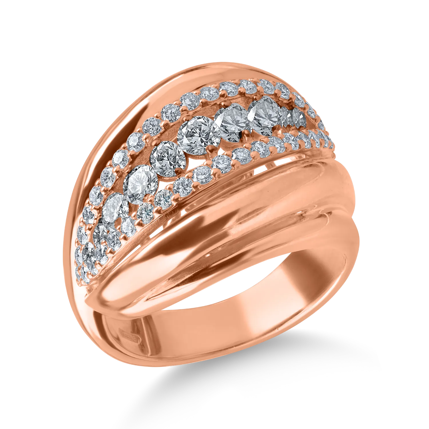 Teilor Inel din aur roz cu diamante de 0.93ct