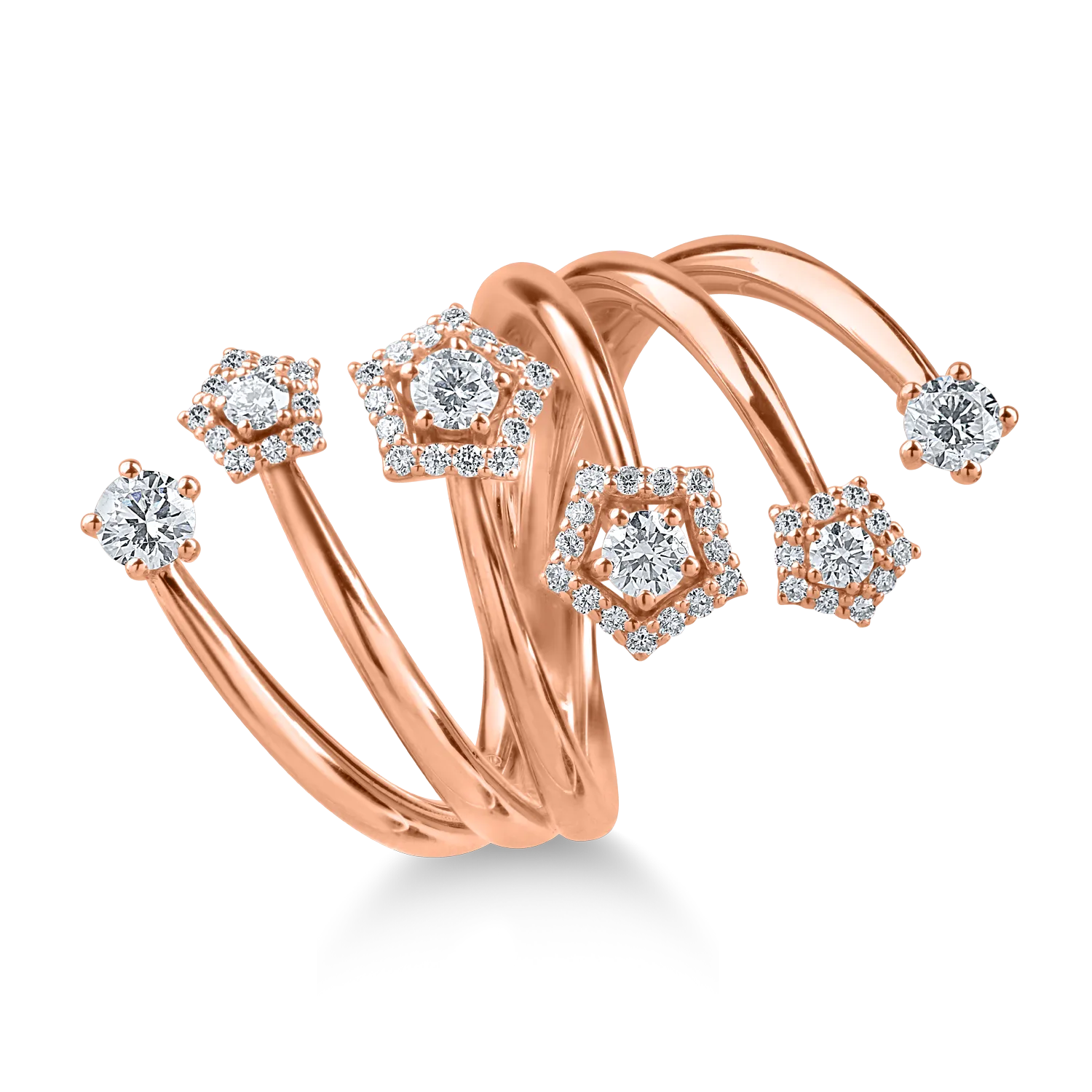 Rose gold ring with 1ct diamonds