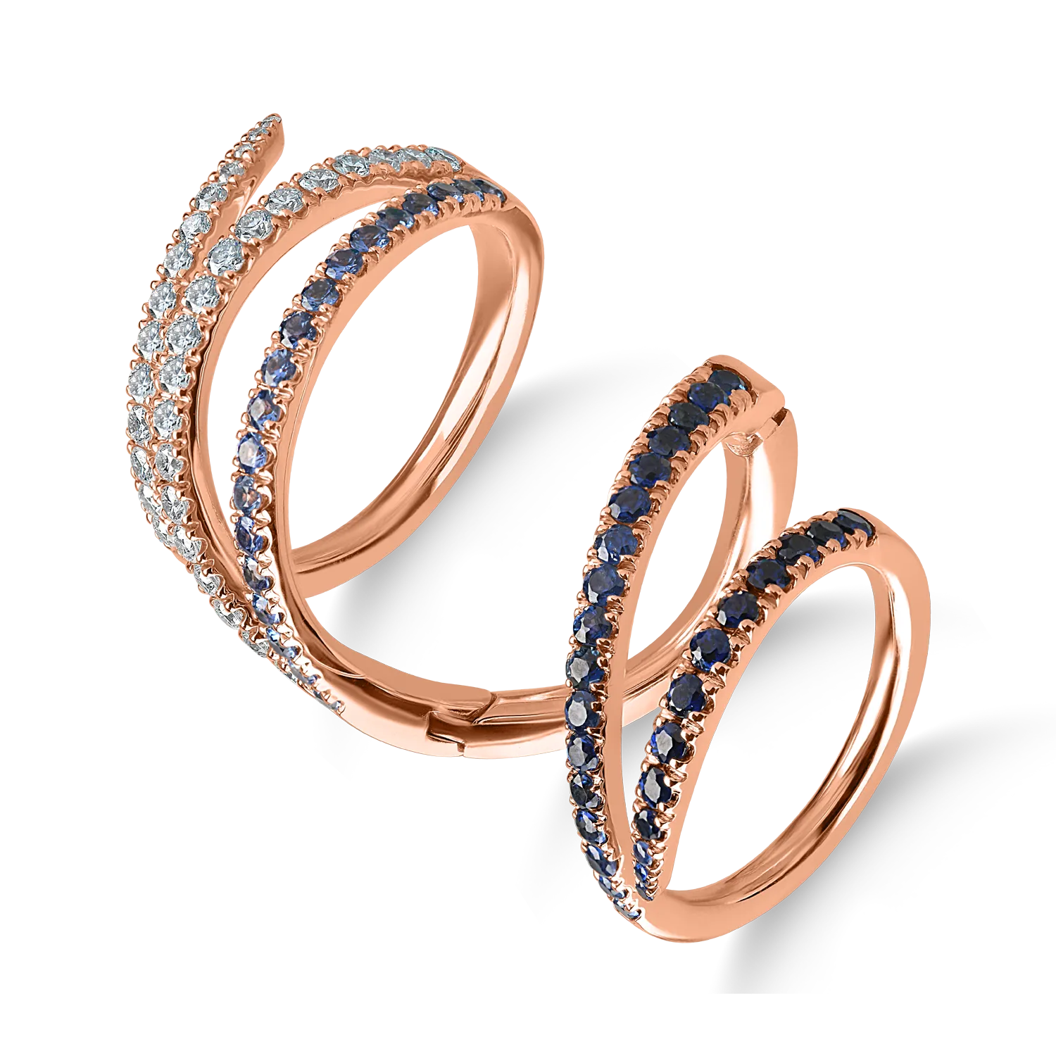 Rose gold ring with 1.13ct sapphires and 0.68ct diamonds