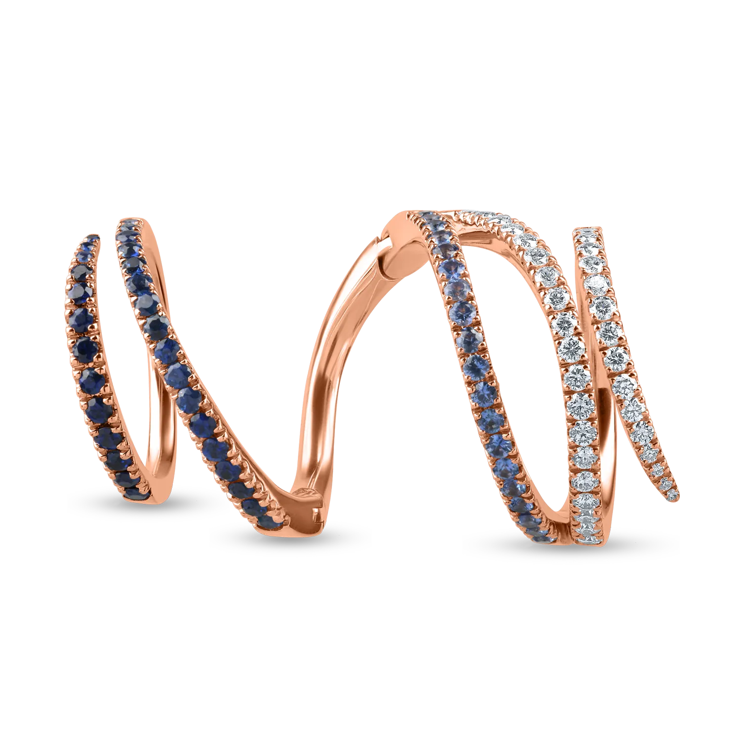 Rose gold ring with 1.13ct sapphires and 0.68ct diamonds