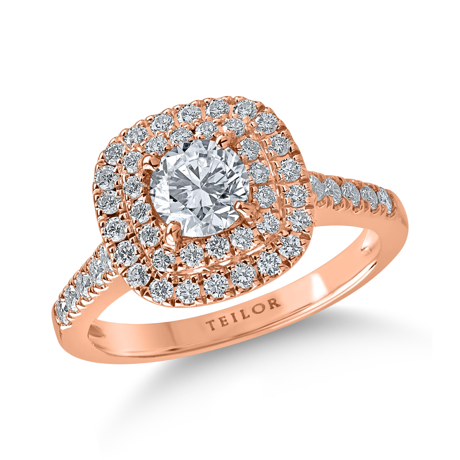 Rose gold ring with 1.05ct diamonds