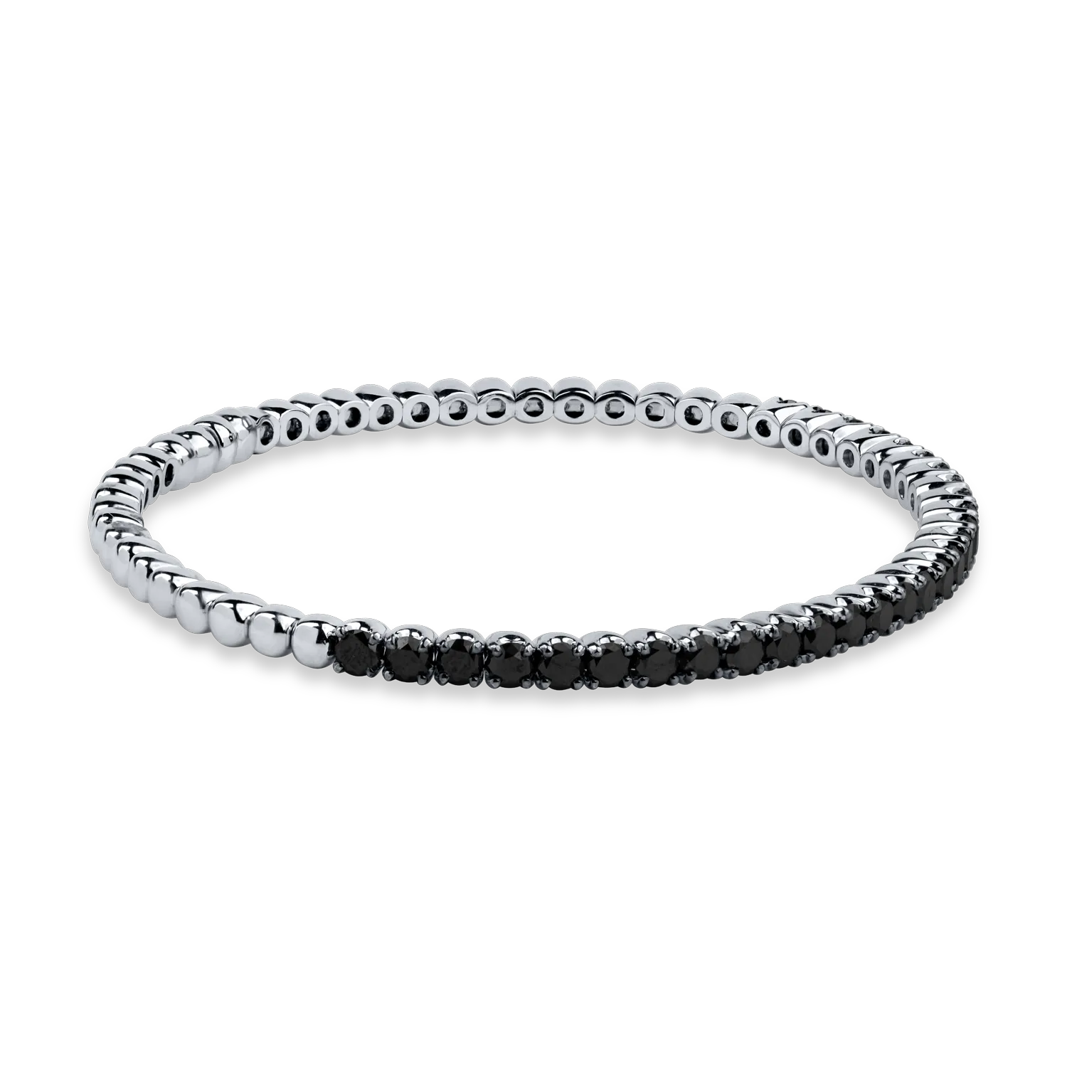Bransoletka z białego złota z czarnymi diamentami o masie 3.12ct