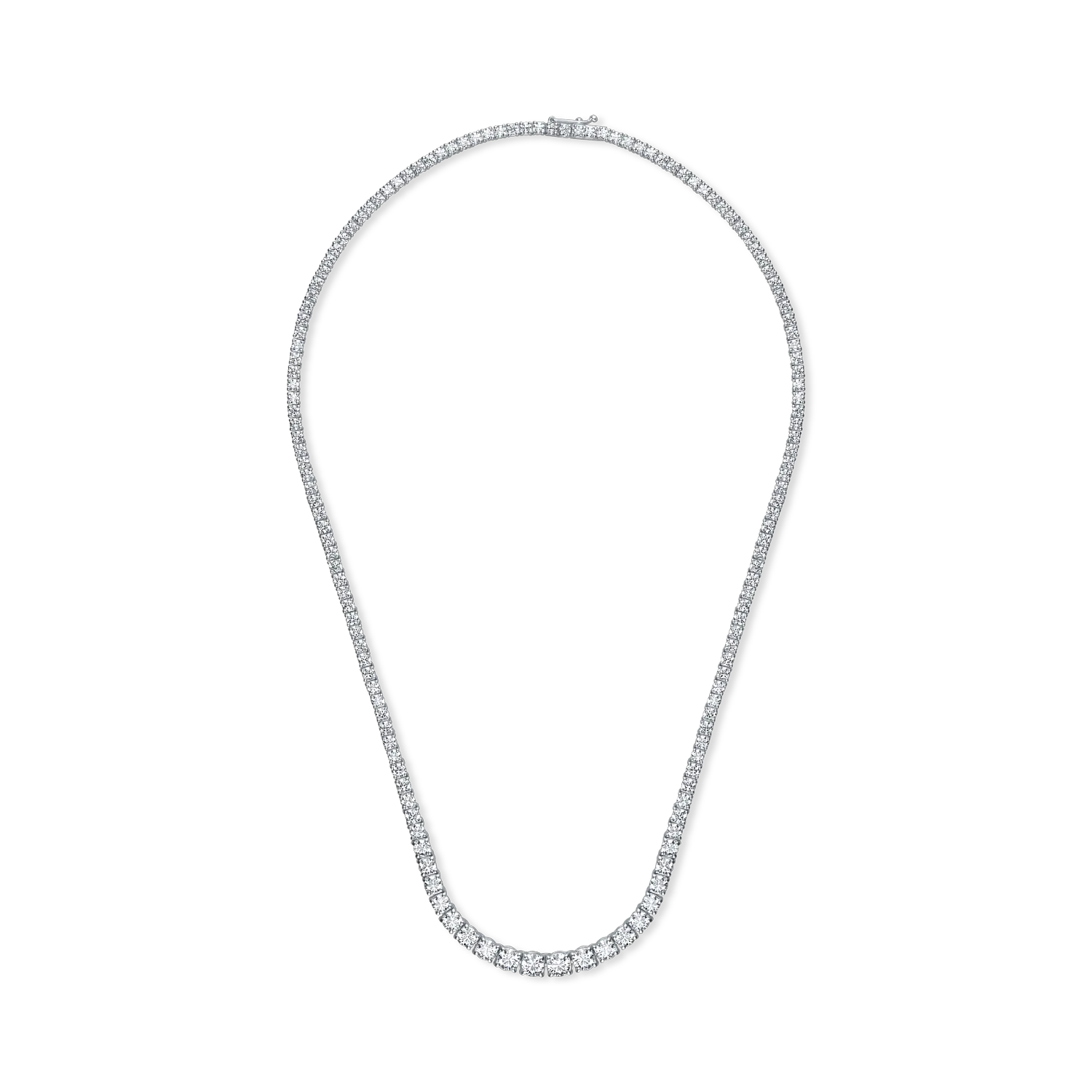 Colier tennis din aur alb cu diamante de 9.05ct