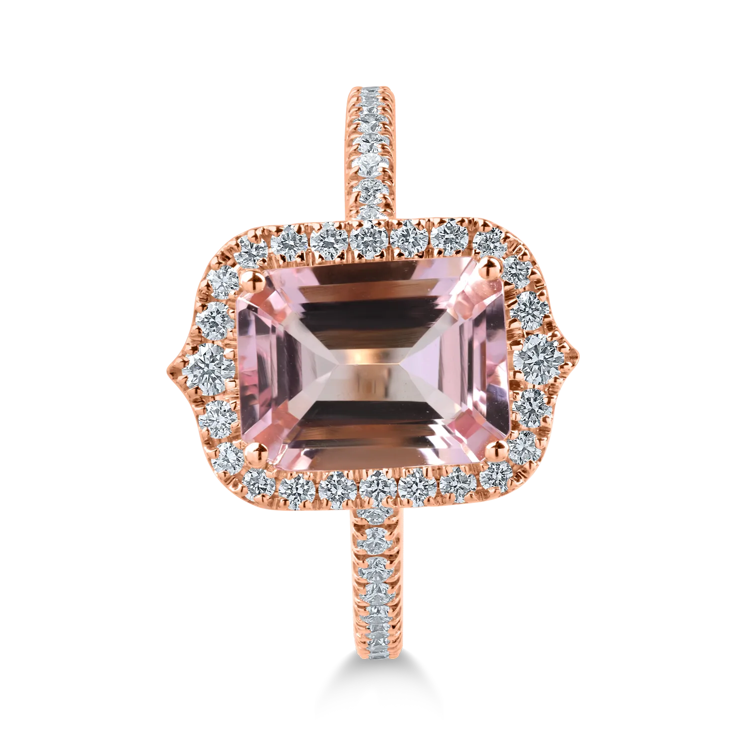 Rose gold ring with 1.97ct morganite and 0.5ct diamonds