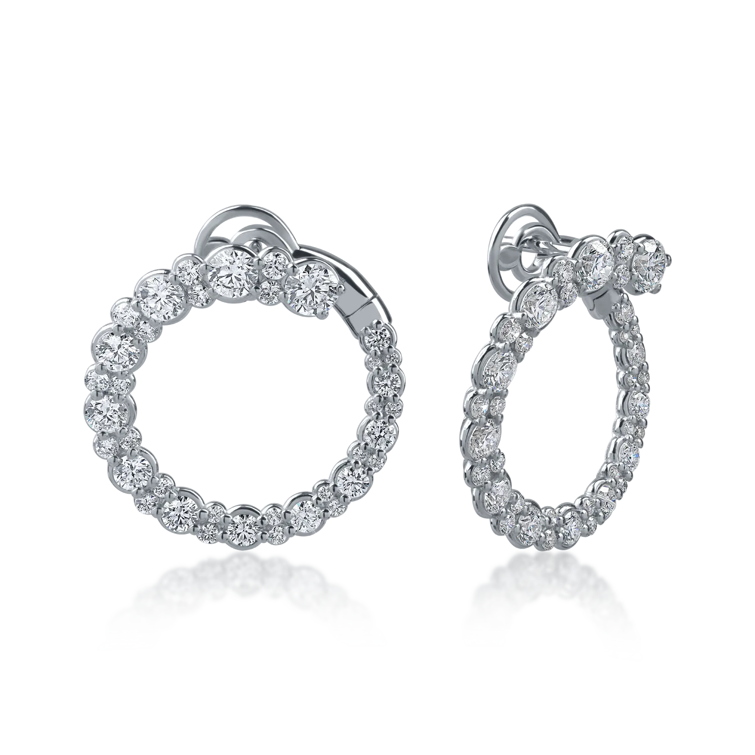 Teilor Cercei din aur alb cu diamante de 2.52ct