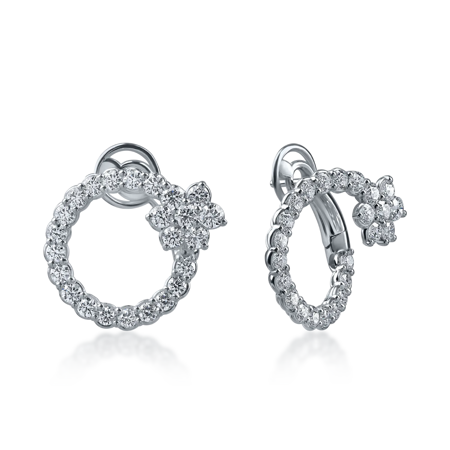 White gold earrings with 1.77ct diamonds