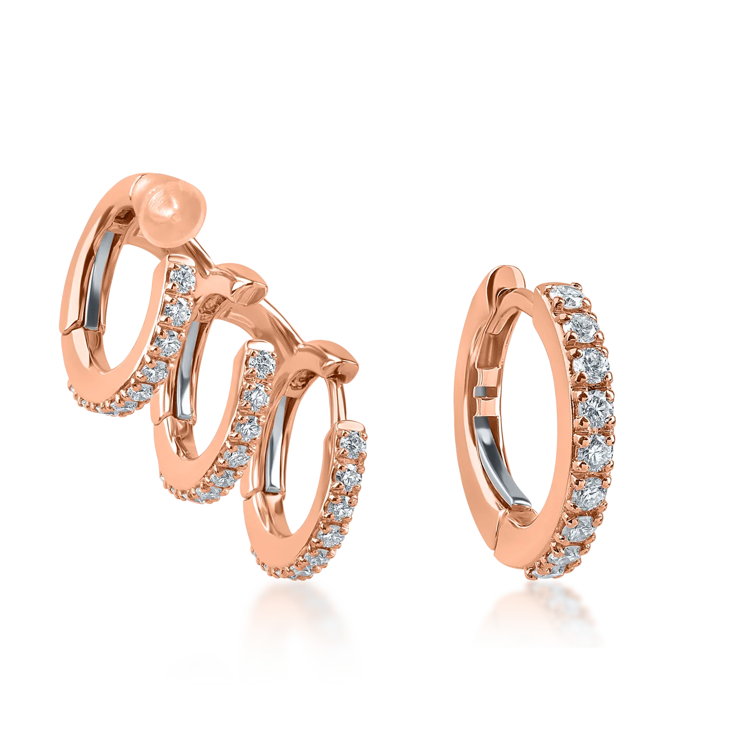 Rose gold earrings with 0.56ct diamonds