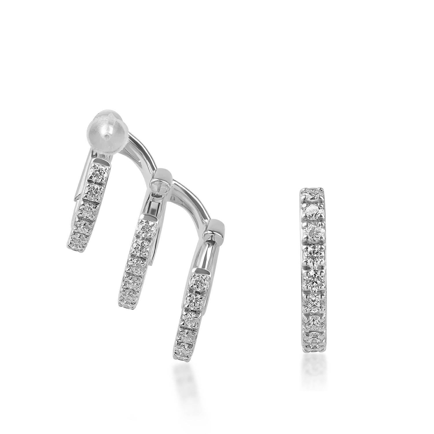 Cercei din aur alb cu diamante de 0.56ct - 1 | YEO