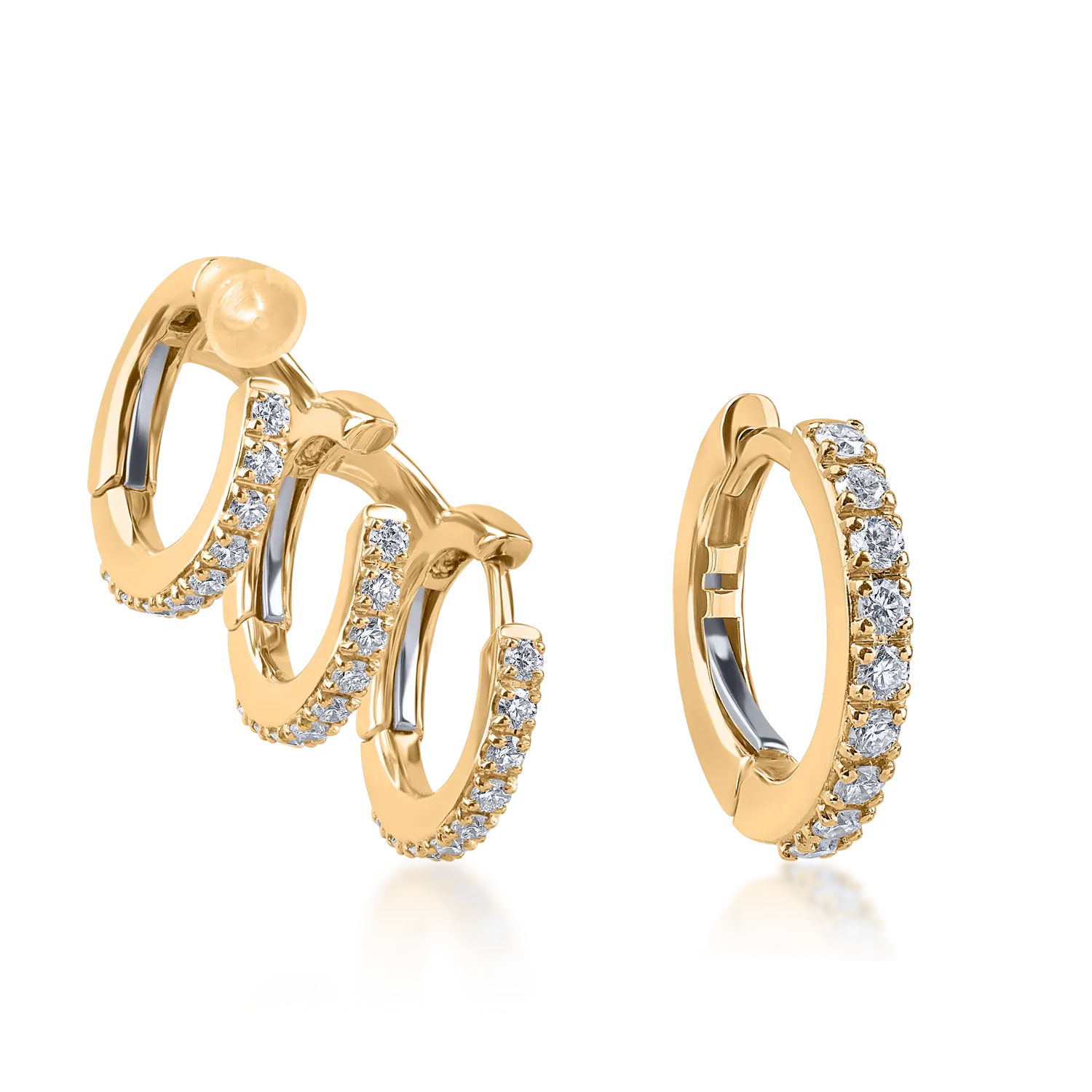 Yellow gold earrings with 0.56ct diamonds